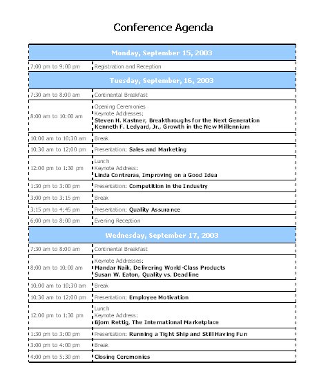 Conference Agenda Template Click Conference Agenda Template Now to download the template.
