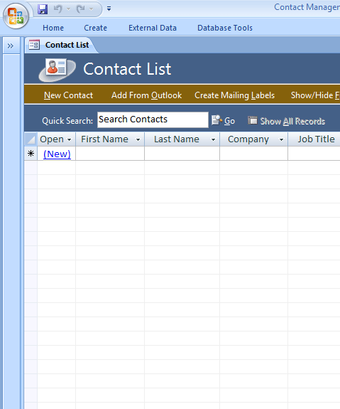 Contacts Management Database Template Free Business Database Template 