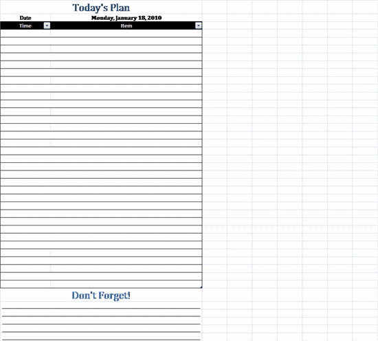 Click Excel Daily Agenda Template Now to download the template.