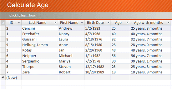 Click Age Calculate Template Now to download the template.