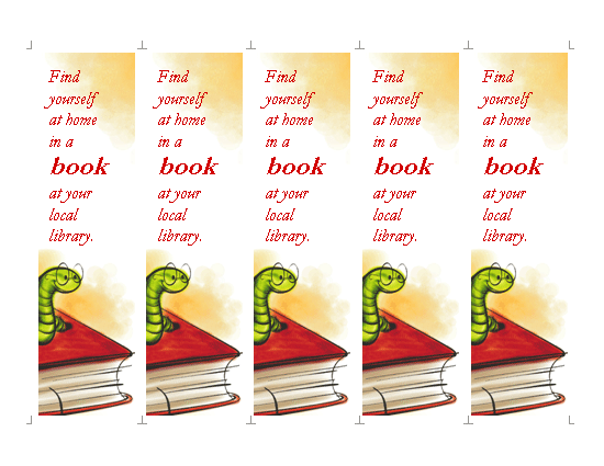 Click Library Bookmark Template Now to download the template.