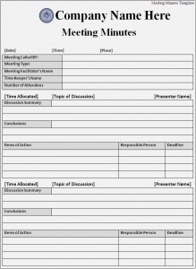 Meeting Agenda Format