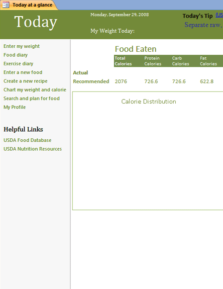 Click Nutrition Tracking Database Template to download the template.