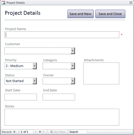 Microsoft Access Production Template