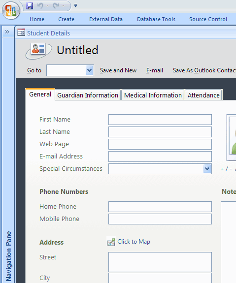 Student Database Template