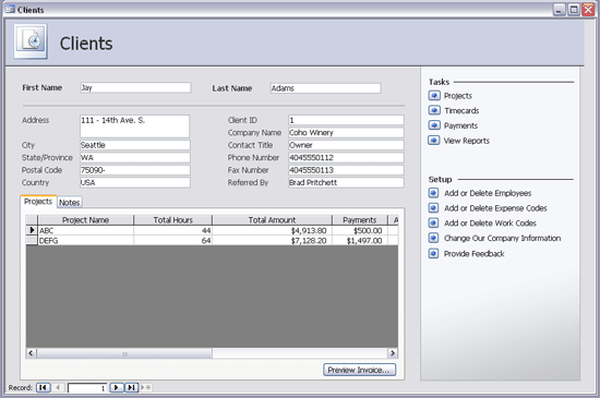 Click Time and Billing Database Template Now to download the template.