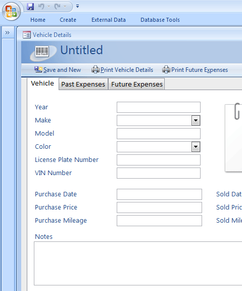 Vehicle Maintenance Database Template