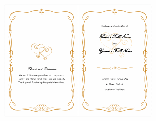 Jewish Wedding Program Template 