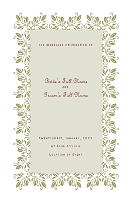 publisher wedding program template