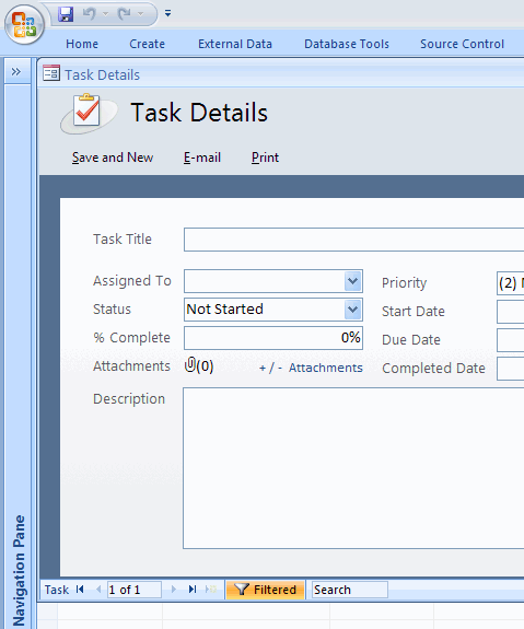 Click Free Task Management Access Database Now to download the template.