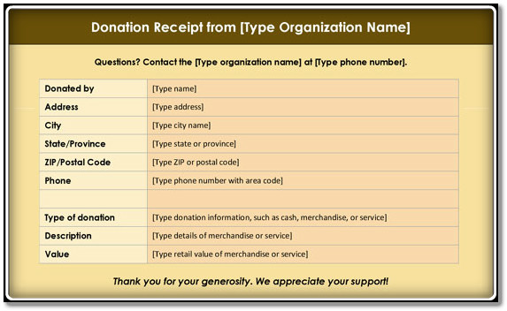 donation form template