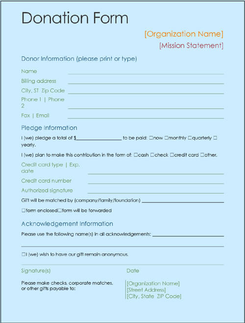 Sample Printable Donation Form Template MS Office Templates sample-printable-donation-form-template-ms-office-templates