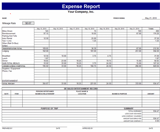 Expense report template Click below to download.
