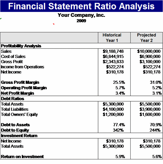 financial statement analysis assignment