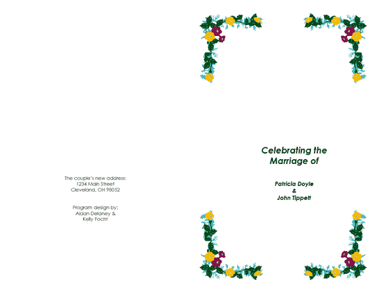 Marriage Ceremony Program Template Click below to Download