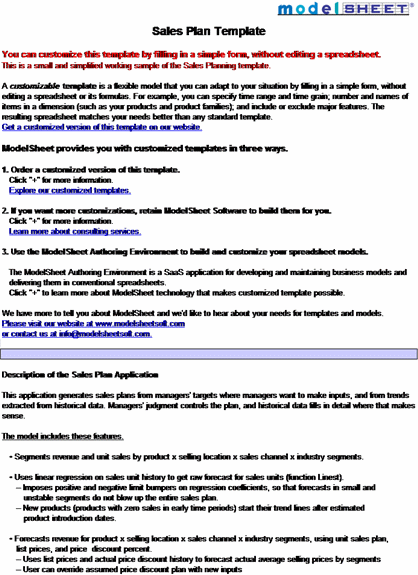 Sales Planning or Forecasting Template Click below to download.